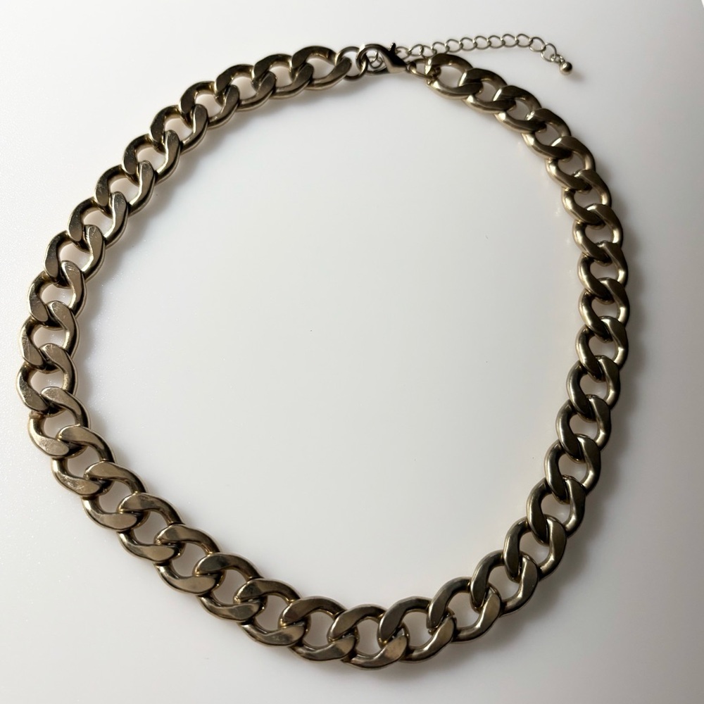 Vintage Gold Tone Thick Chunky Chain Chocker Necklace